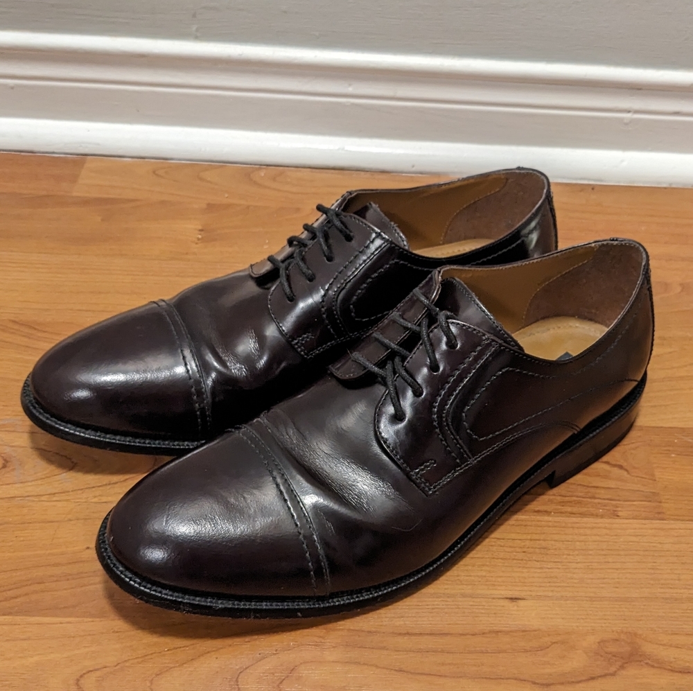 Bostonia Men's Dark Brown Wenham Cap Toe Dress Shoes US 9.5